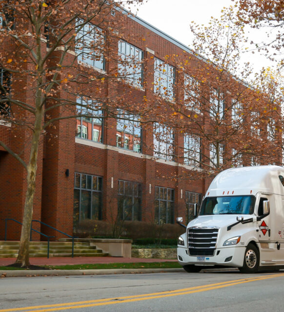 Cab in downtown Columbus, Ohio. Arena District